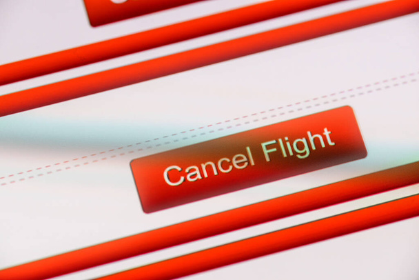 cancelar o botão de texto do voo na tela do telefone inteligente
. - Foto, Imagem