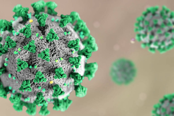 Koncepcja koronawirusu SARS-CoV-2 lub 2019-ncov z czerwoną kulą  - Zdjęcie, obraz