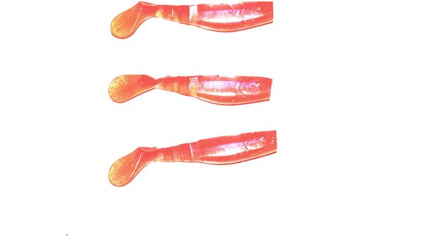 Pesca de silicona poco colorido sobre fondo blanco
 - Foto, Imagen