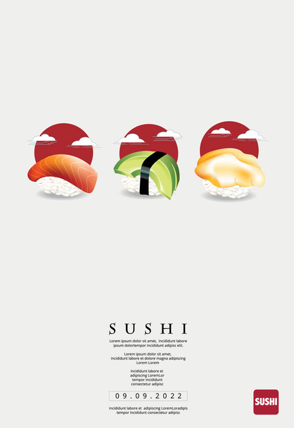 Ilustracja plakatu Sushi Restauracja wektor - Wektor, obraz