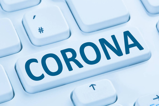 Corona virus coronavirus infection health care disease ill illness computer keyboard internet - Фото, зображення