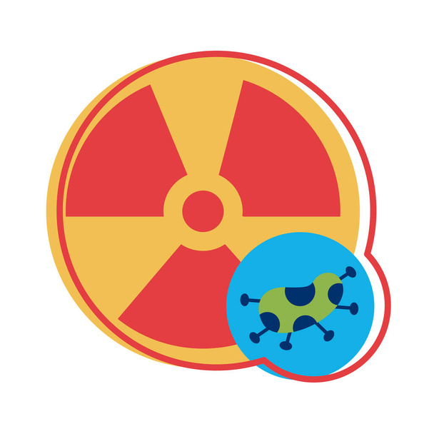 Nükleer sembolü covid 19 parçacık düz biçimi - Vektör, Görsel
