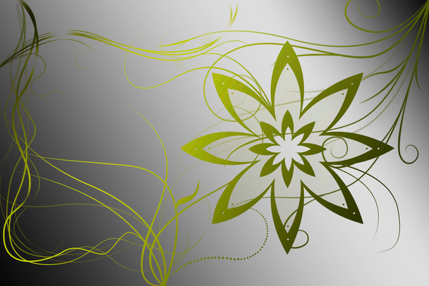 Beautiful illustrated flower background design with gradient - Fotoğraf, Görsel