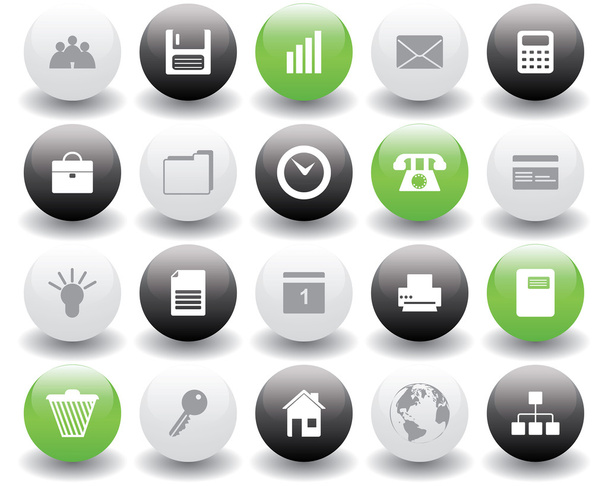 Business and office icons set - Vettoriali, immagini