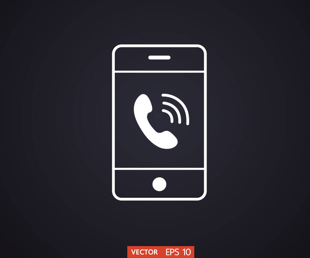 smartphone icon, Mobile phone logo vector illustration - Vector, Image