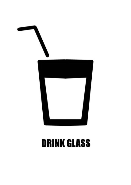 ガラスのアイコンを飲んで。白い背景にガラスの看板を飲む。ウェブやアプリケーションのためのガラスのアイコンを飲む - 写真・画像