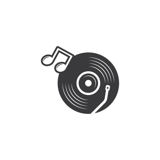 vinyl disc music vector icon illustration design template - Vector, Image