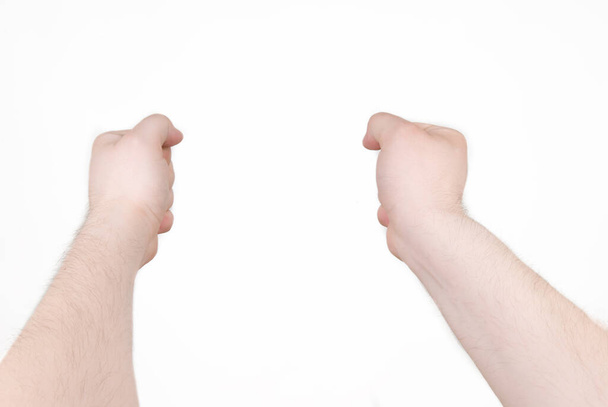 Two male fist on outstretched hand - Foto, immagini