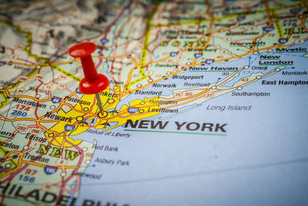 New York kartalla
 - Valokuva, kuva