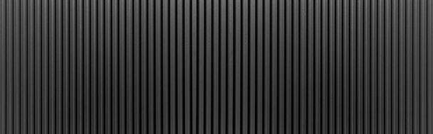 Panorama of Black Corrugated metal texture surface or galvanize steel	 - Valokuva, kuva