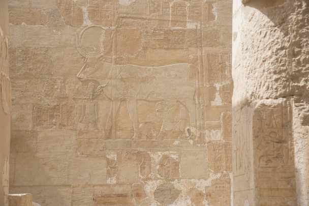 Hatsepszut temploma, a Deir el Bahari komplexumban, a Nílus folyó nyugati partján, a Királyok Völgye közelében, Egyiptomban, Afrikában. - Fotó, kép