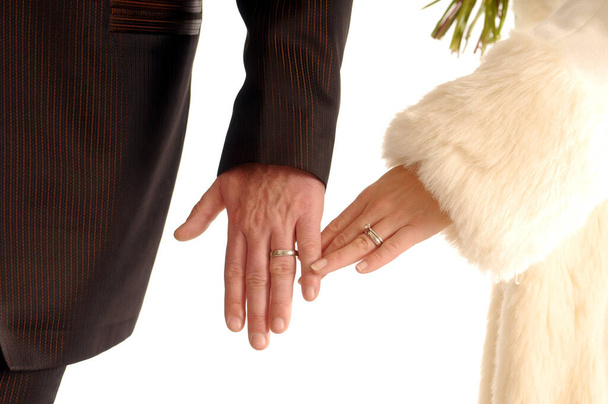 Hands of newlyweds with wedding rings. - Photo, Image