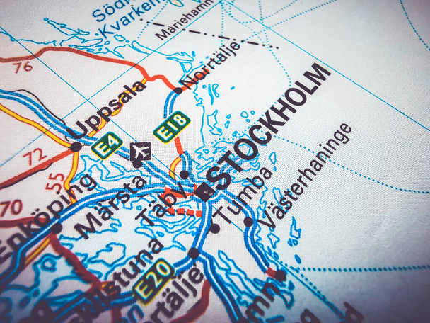 Stoccolma su una tabella di marcia dell'Europa - Foto, immagini