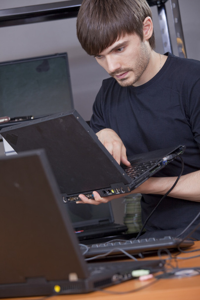 Computer technician installing software - Photo, Image