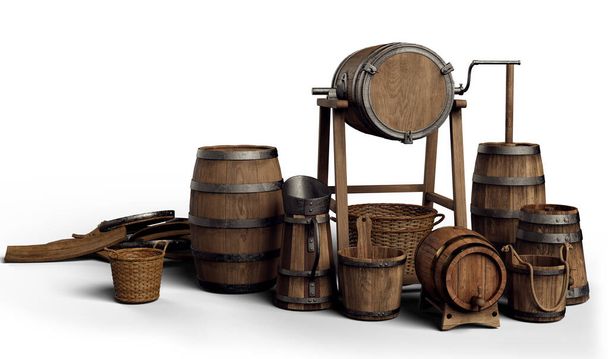 Fantasy Tavern, Pub or Wine Making Barrels - Фото, зображення