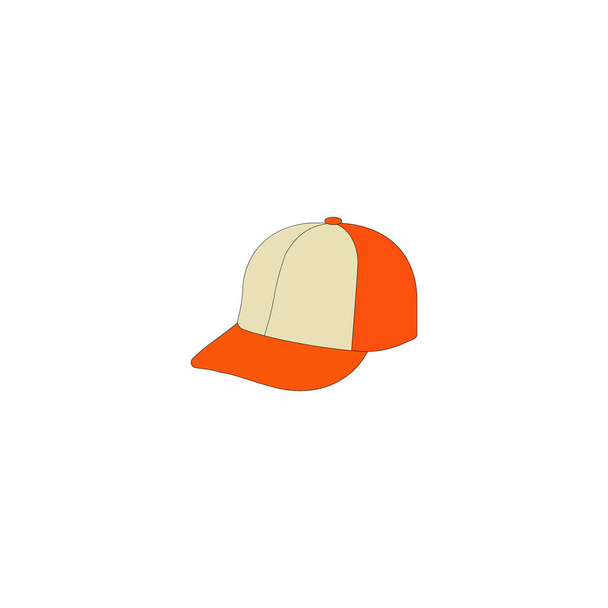 野球帽のアイコン。白い背景のウェブのための野球帽ベクトルアイコンのフラットイラスト - ベクター画像
