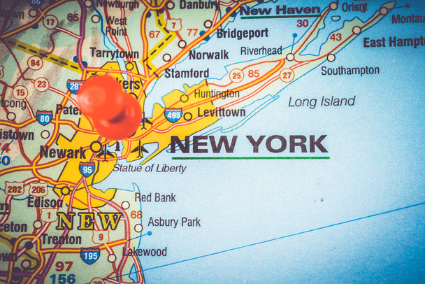 New York op de interactieve kaart - Foto, afbeelding