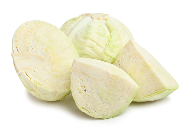 sliced white cabbage path isolated - Foto, Imagen