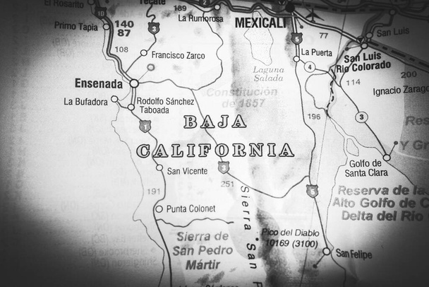 Baja California Mexiko Karte Hintergrund - Foto, Bild