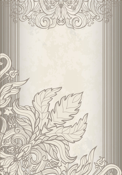 Vintage background baroque pattern for card or invitation - Vector, Image