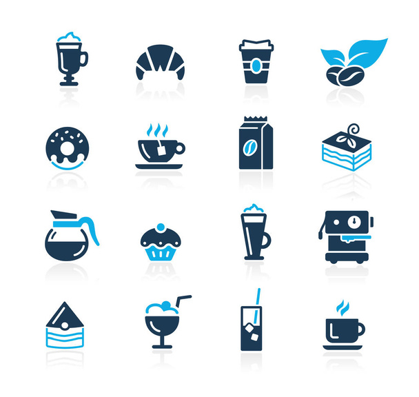 Coffee Shop Icons // Azure Series - Vetor, Imagem
