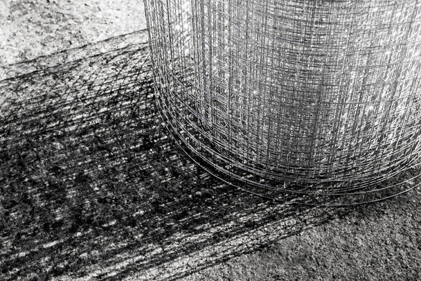 Losse glanzende dunne staaldraad raspend roll - Foto, afbeelding