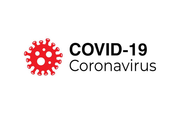 Coronavirus Covid-19 concept typography design logo on white background. Self isolation. Home quarantine. Graphic vector for web, print, banner, flyer, illustration. Stop coronavirus. - Vector, imagen