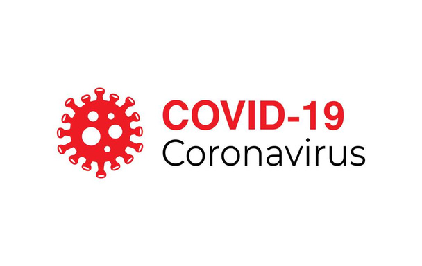 Coronavirus Covid-19 concept typography design logo on white background. Self isolation. Home quarantine. Graphic vector for web, print, banner, flyer, illustration. Stop coronavirus. - Vetor, Imagem