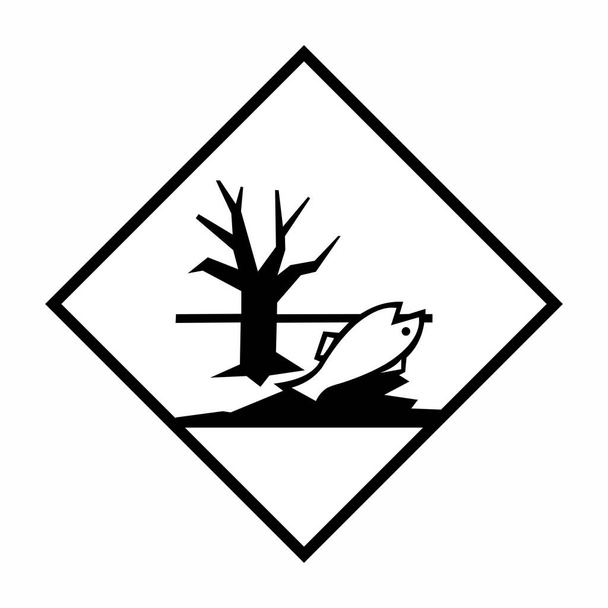Dangerous for the environment sign or symbol. Vector deign isolated on white background. - Vector, Image
