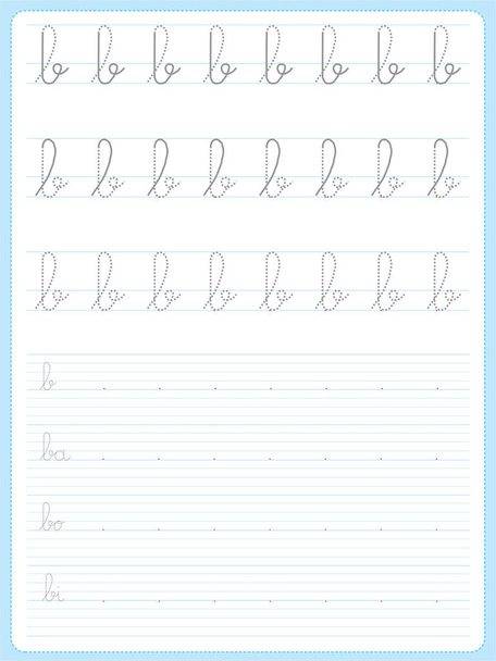 Oefening voor kleuters en kleuters, brievenpraktijk b - Vector, afbeelding
