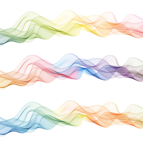 Bir dizi renk dalgası. Soyut vektör arkaplanı - Vektör, Görsel