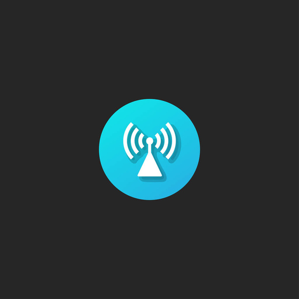 Icona di connessione wireless mobile in stile piatto alla moda isolata su sfondo nero. Illustrazione vettoriale
 - Vettoriali, immagini