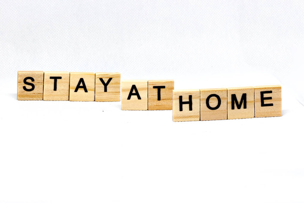 Stay at Home, письма на белом фоне
 - Фото, изображение