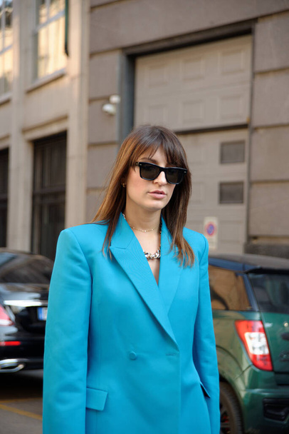 Streets of Milan during the Fashion Week February 2020 - Foto, Imagem