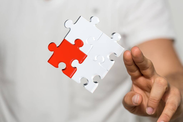 puzzle hand solution concept busines - Фото, изображение