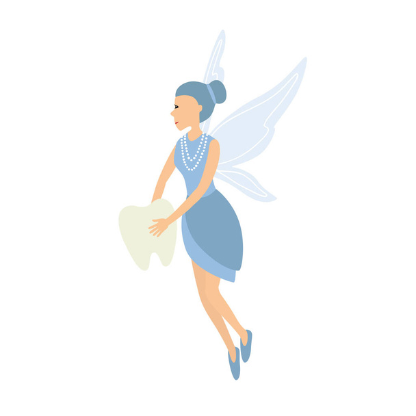 Tooth fairy. Vector illustration isolated on white background. - Vector, Image