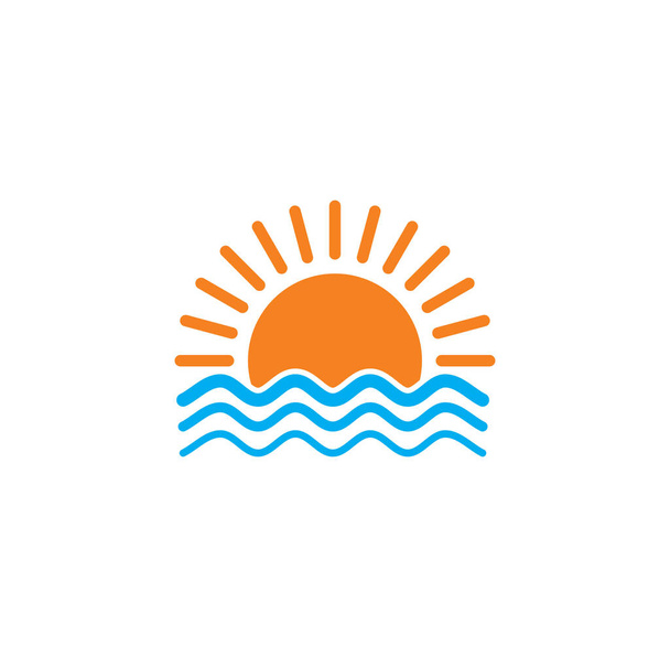 Sunset auringonnousuun liittyvä kuvake taustalla graafisen ja web suunnittelu. Luova kuva konsepti symboli web tai mobiilisovellus
. - Vektori, kuva