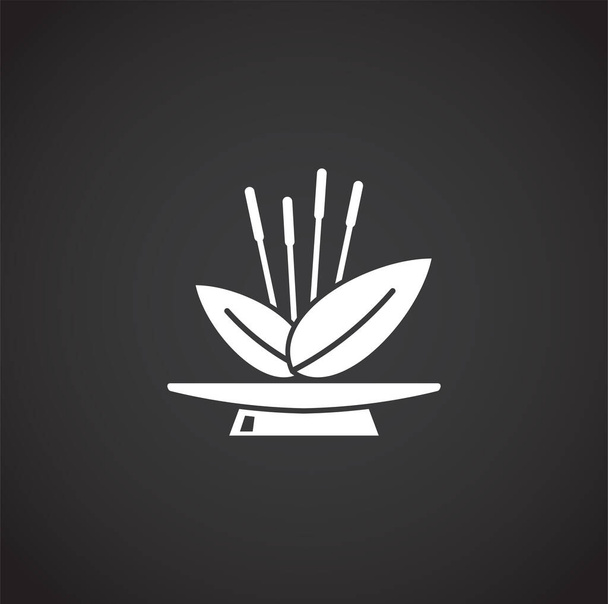 Yoga gerelateerde pictogram op de achtergrond voor grafisch en web design. Creatieve illustratie concept symbool voor web of mobiele app. - Vector, afbeelding