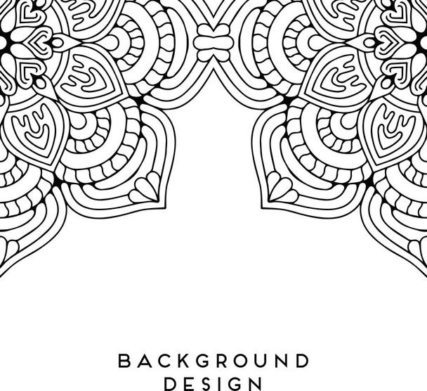 luxury ornamental mandala design background in monochrome color vector - Vector, afbeelding