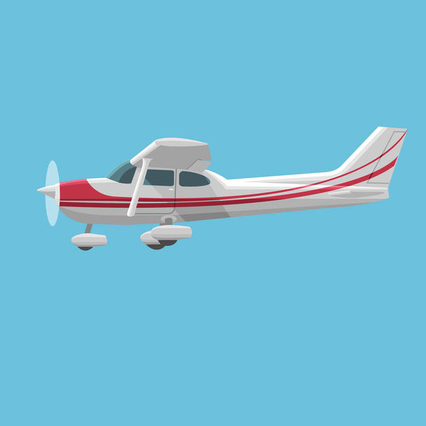 Small plane vector illustration. Single engine propelled aircraft. Vector illustration. Icon flat design style - Вектор, зображення