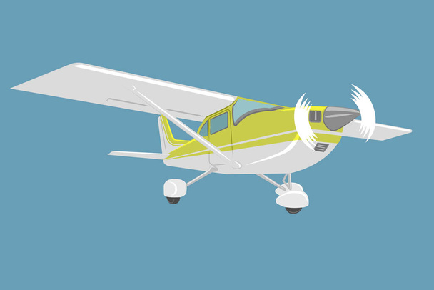 Small plane vector illustration. Single engine propelled aircraft. - Vecteur, image