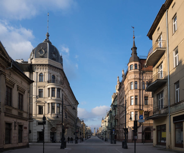Piotrkowska street in Lodz city, Lodzkie, Pologne
 - Photo, image