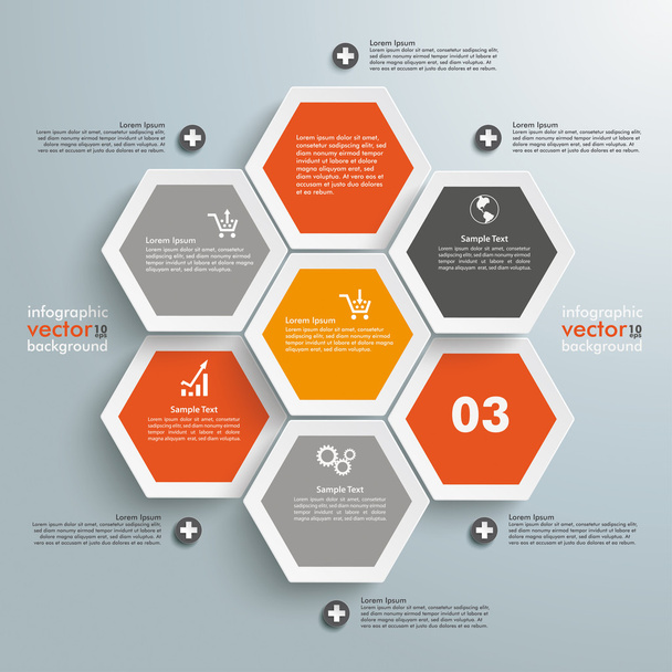 Hexagon Business Infographic 7 Options - Wektor, obraz