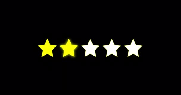 5 yellow stars rating sign - Footage, Video