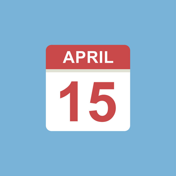 カレンダー- 4月15日アイコンイラスト孤立ベクトル記号 - ベクター画像