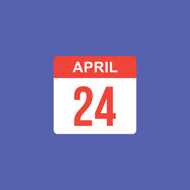 カレンダー- 4月24日アイコンイラスト孤立ベクトル記号 - ベクター画像