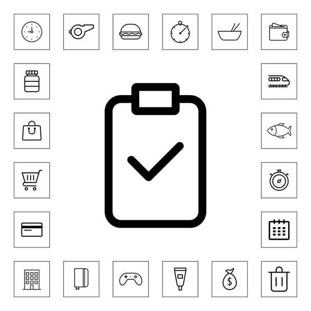 Checkliste Zulassungszeilensymbol für Web und Mobile - Vektor, Bild