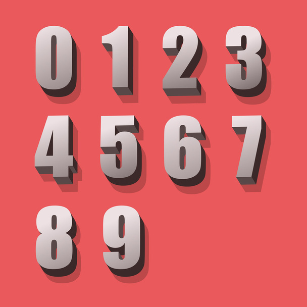 Alphabet numbers retro colour style. Vector illustration. - Vector, afbeelding