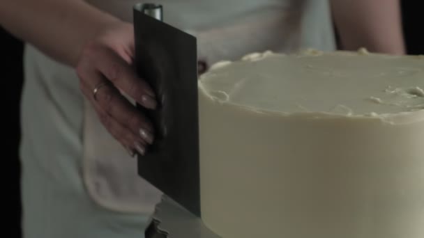 Making a chocolate cake. Confectioner work - Footage, Video
