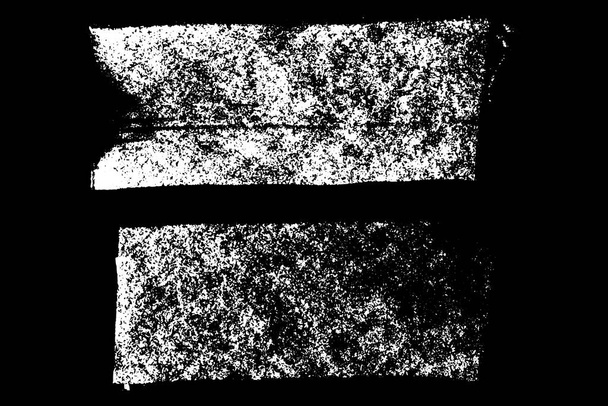 Zestaw grunge biały kreda tekstury szczotka pasek na czarnym tle - Wektor, obraz